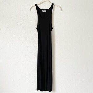 LNA Clothing Rilynn Rib Racer Dress Black Size Medium Cutout Goth Minimalist